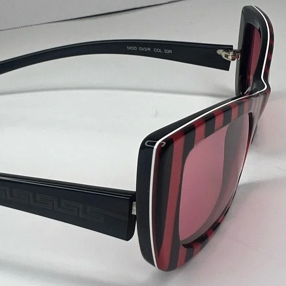 VERSACE Black/Pink Stripe Sunglasses MOD GV3 | PRELOVED!!💓🖤🕶️☀️ - Picture 3 of 14